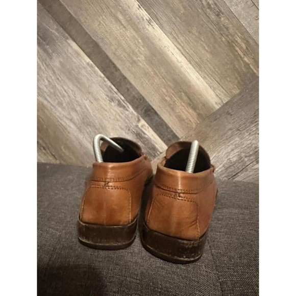TODs  Brown Leather Penny Loafer Mens 10 Wood Bottom Shoes Made In Italy main image 8